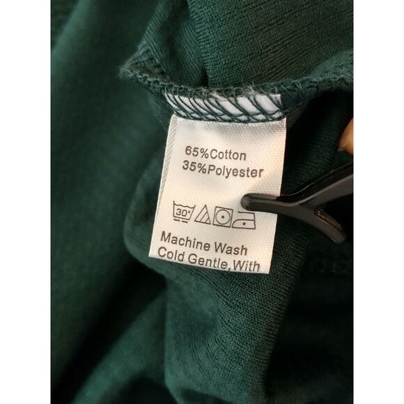 Shein Women's Waffle Knit Top Hunter Green Large Front Lace Keyhole back - Picture 10 of 10